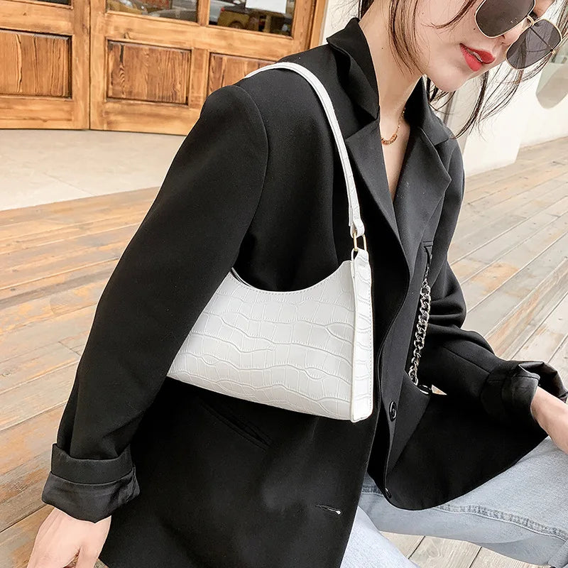 The Aria Croc Shoulder Bag